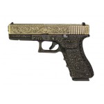 WE Модель пистолета  GLOCK-17 gen3, металл слайд, под бронзу с гравировкой , WE-G001BOX-BR